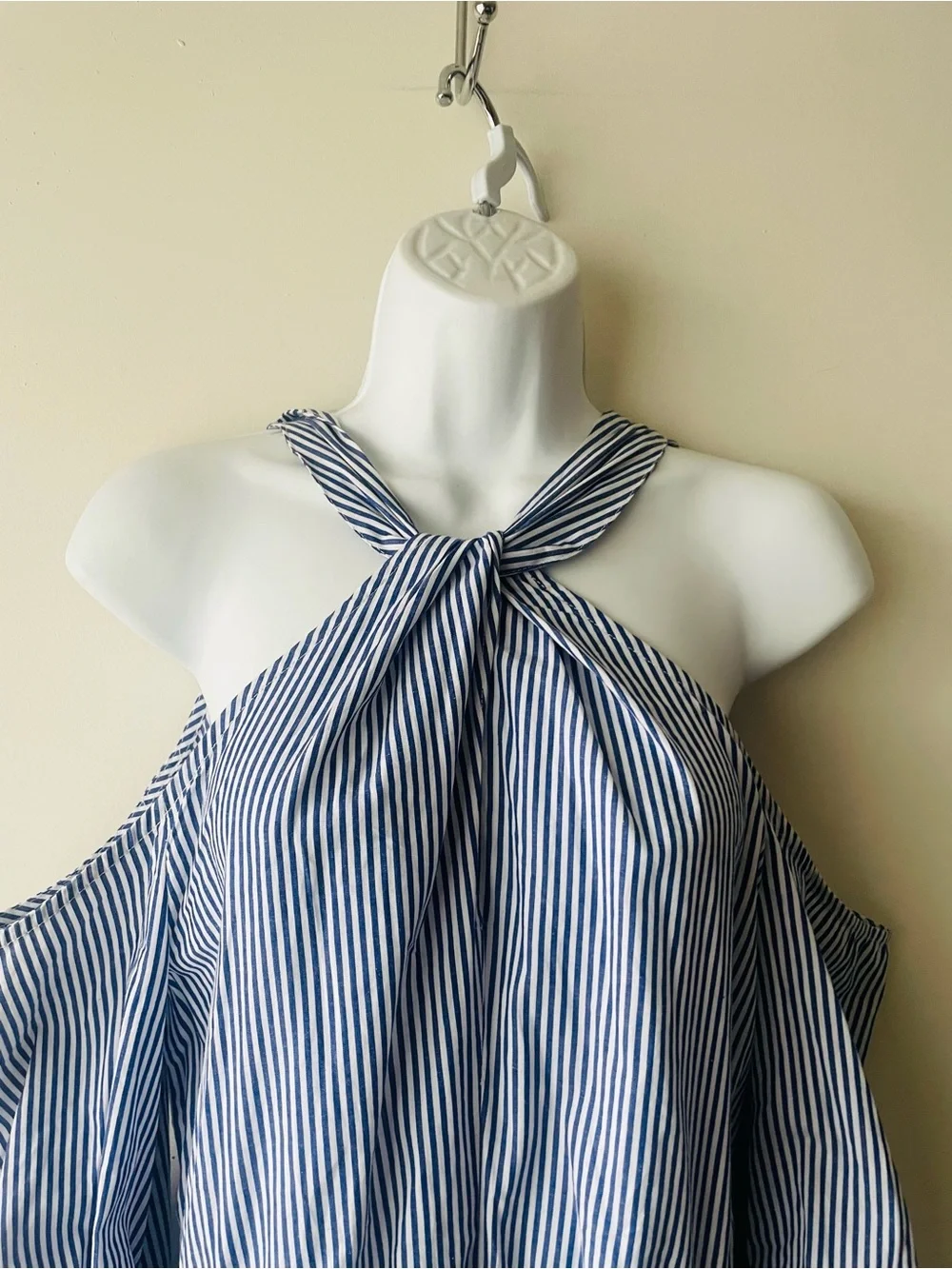 Lush Blue and White Striped romper
